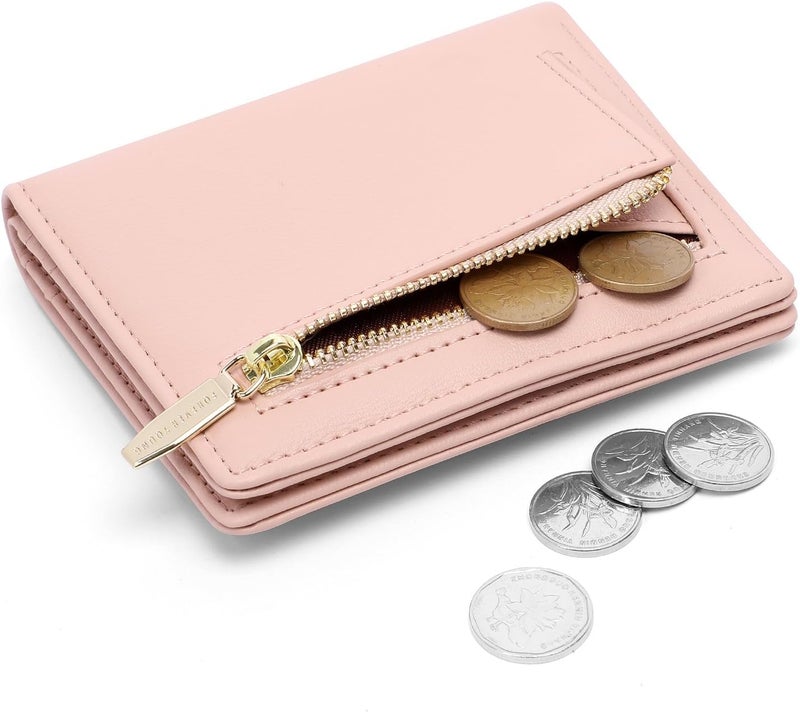 Altally Small Women Wallet RFID Blocking Bifold Pocket Wallet Slim Compact Ladies Purse Mini Wallets For Women (Pink) - Image 2